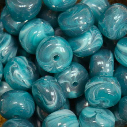 Rondellen disc acryl kraal - groenblauw (teal)