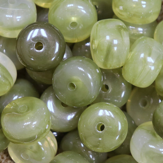 Rondellen disc acryl kraal - olijfgroen