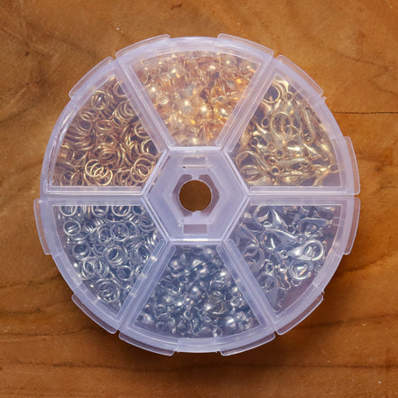 Ronde gevulde kralendoos iron plated benodigdheden - goud/zilver