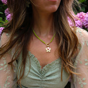 Necklace charm flower with shell