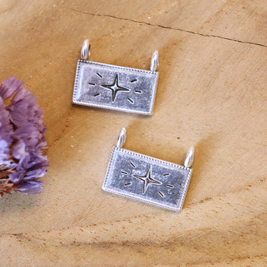 Bedel DQ zilver rechthoek met sparkle