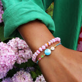 Armband blauw met schelpkraal