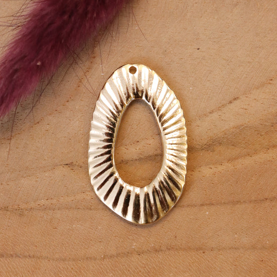 Anhänger DQ GOLD oval mit Streifen