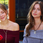 Kralenketting - omslagketting met beige tinten