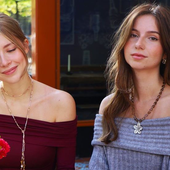 Kralenketting - omslagketting met beige tinten