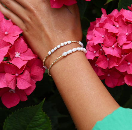 Miyuki bracelet gold with glass beads