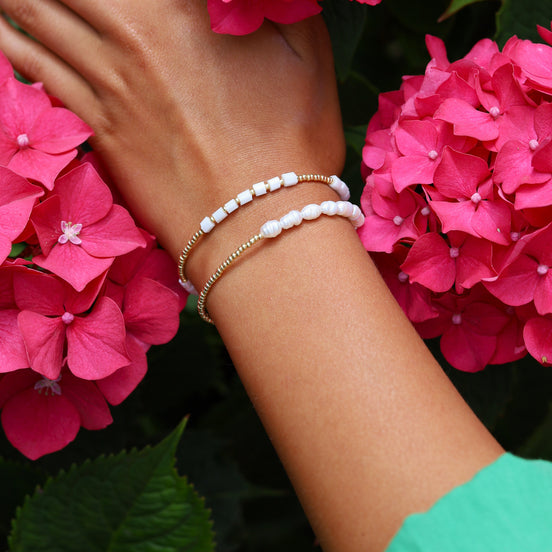 Miyuki bracelet gold with glass beads