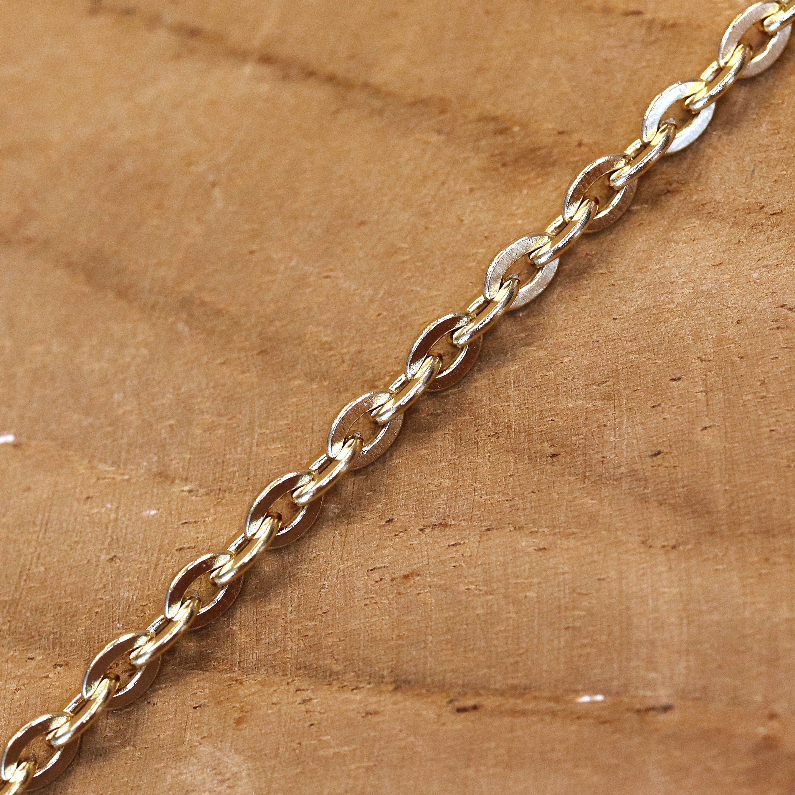 Jasseron schakelketting 50 cm - plat ovaal goud