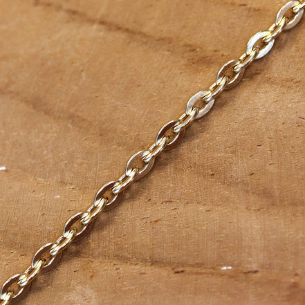 Jasseron schakelketting 50 cm - plat ovaal goud
