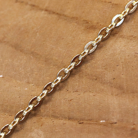 Jasseron schakelketting 50 cm - plat ovaal goud