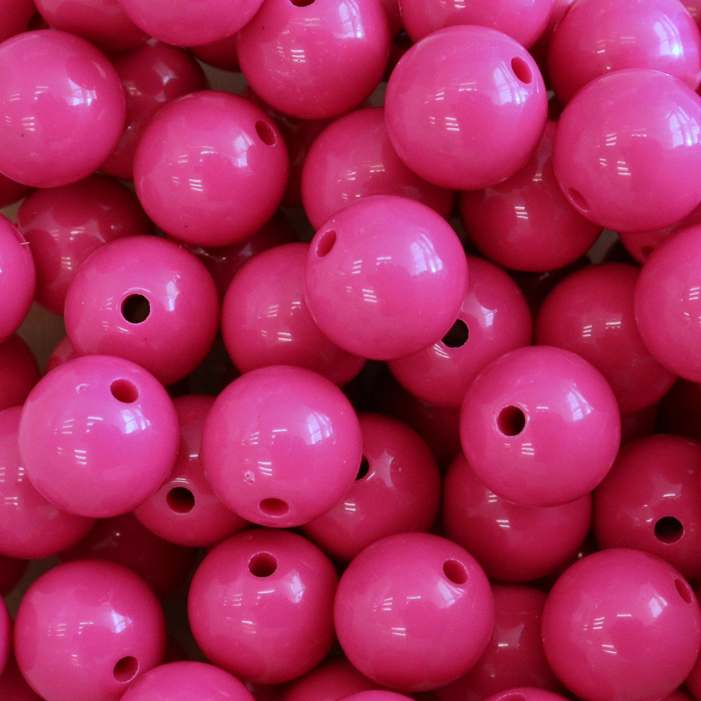 Ronde acryl kraal - fuchsia