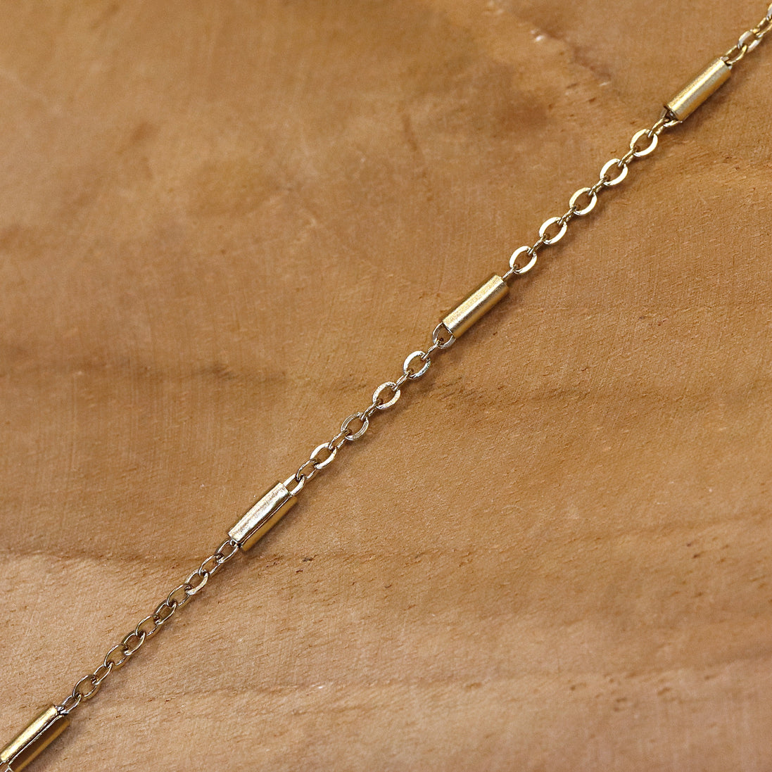Jasseron schakelketting 50 cm - met tubes goud