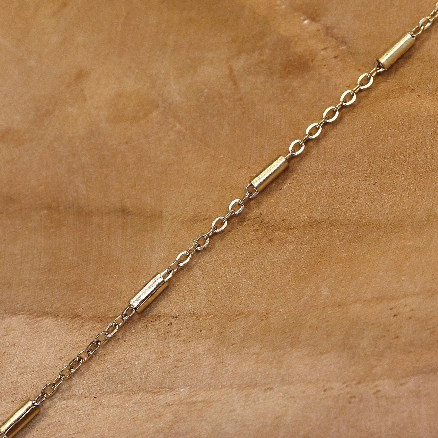 Jasseron Gliederkette 50cm - mit Goldröhrchen