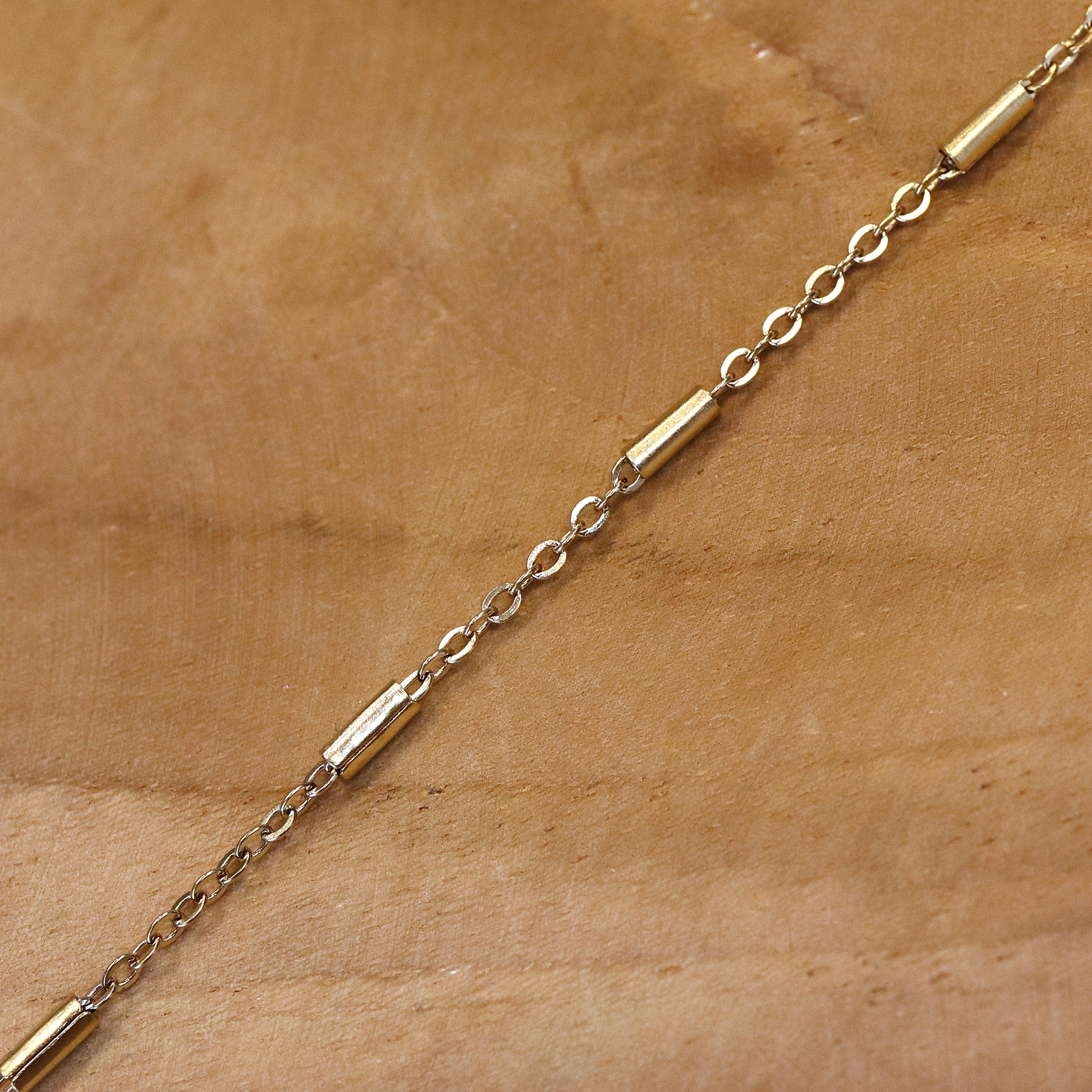 Jasseron schakelketting 50 cm - met tubes goud