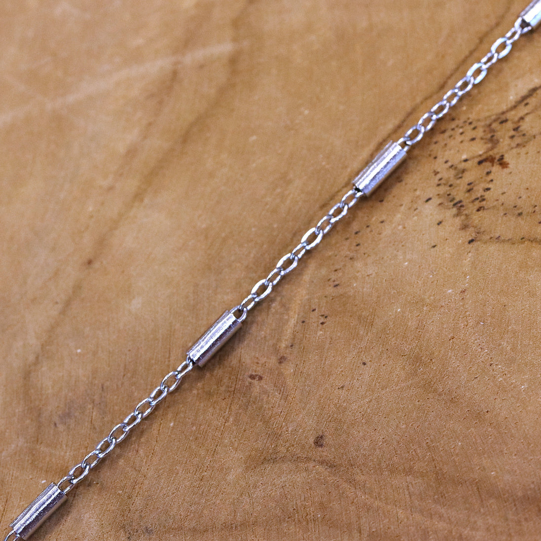 Jasseron schakelketting 50 cm - met tubes zilver