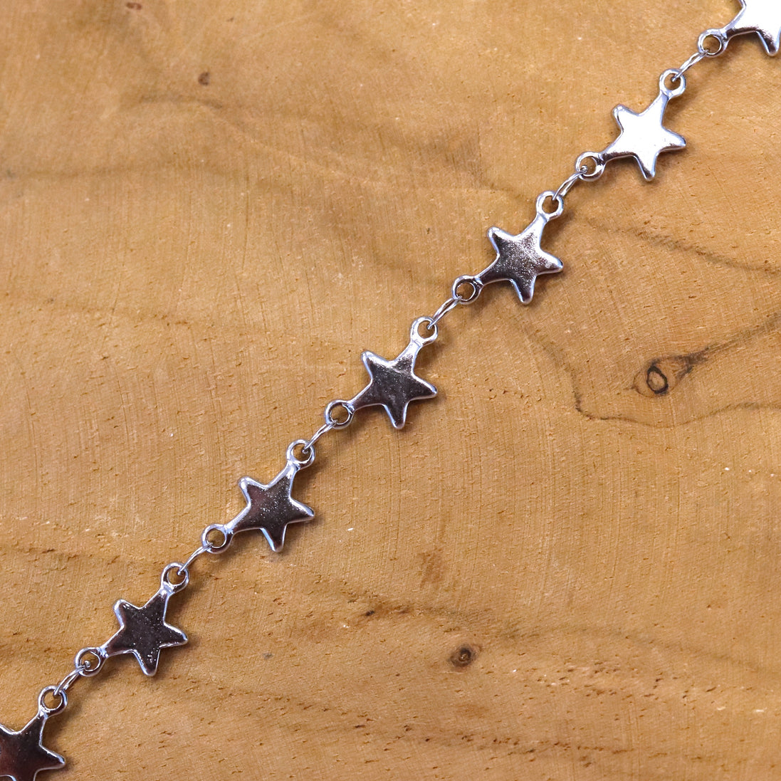 Jasseron schakelketting 50 cm - sterren zilver