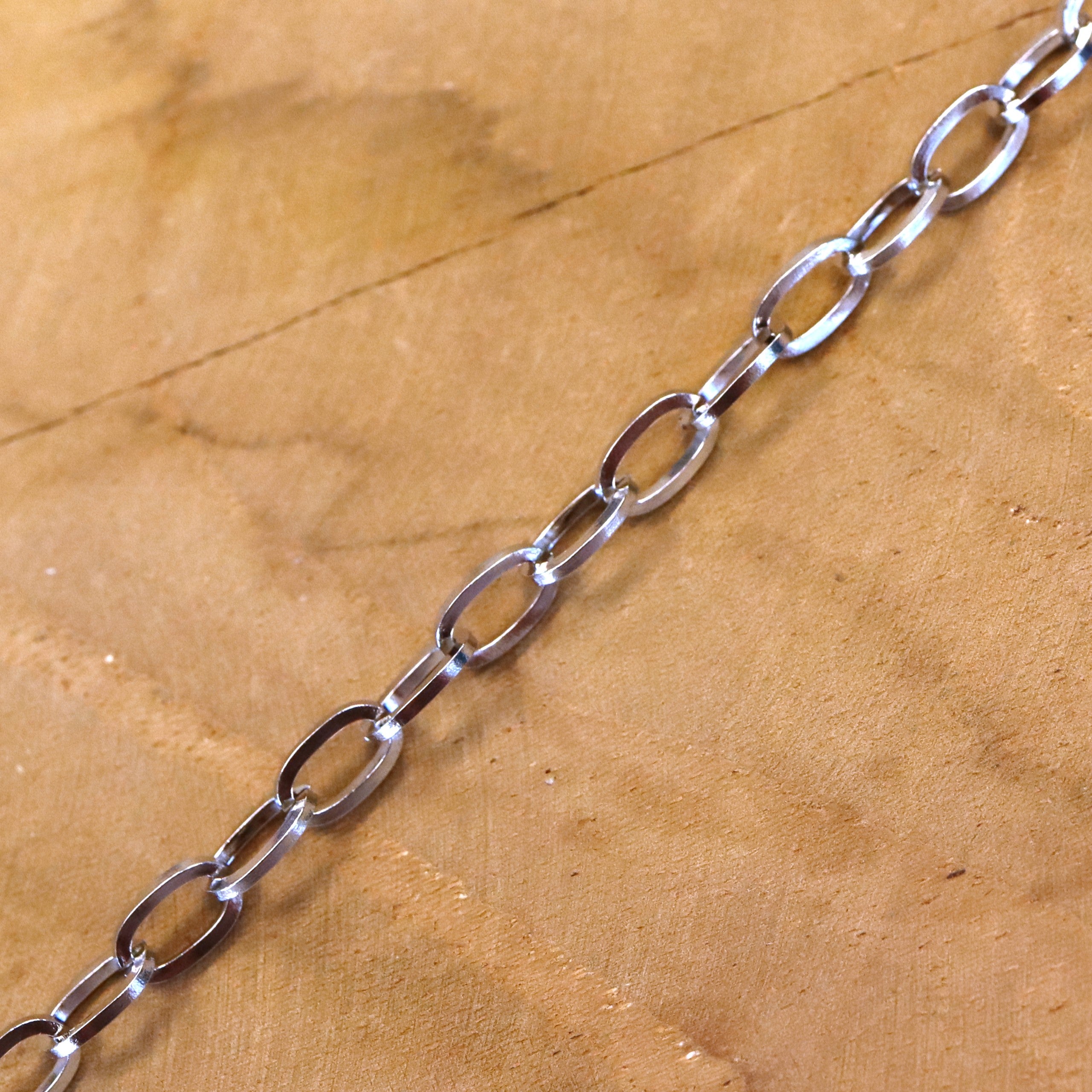 Jasseron schakelketting 50 cm - paperclip zilver