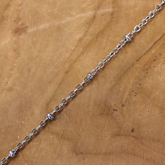 Jasseron schakelketting 50 cm - met rondelle kralen zilver