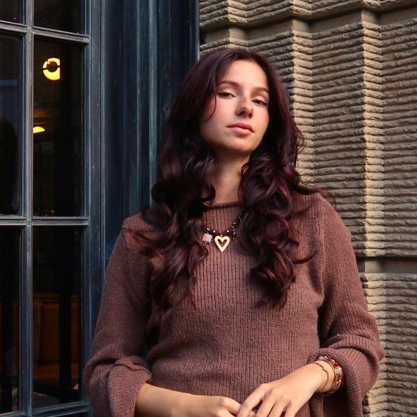 Bandana necklace - polka dot gold