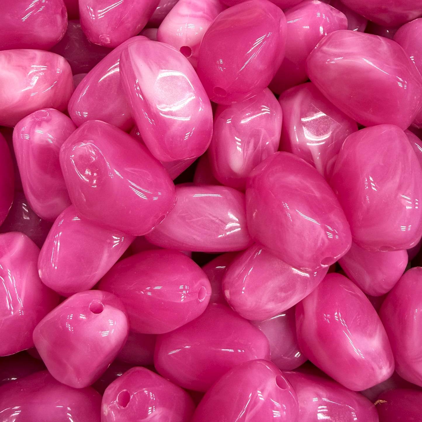 Nugget acryl kraal - roze