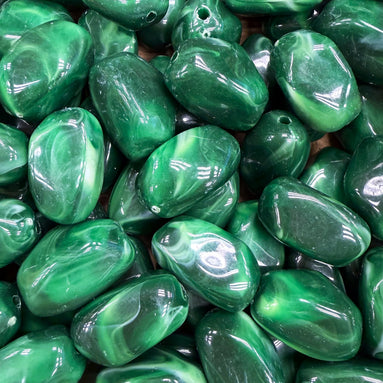 Nugget acryl kraal - donkergroen