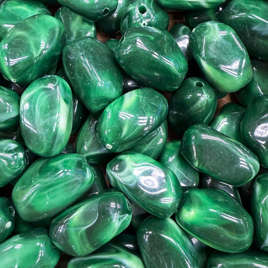 Nugget acryl kraal - donkergroen