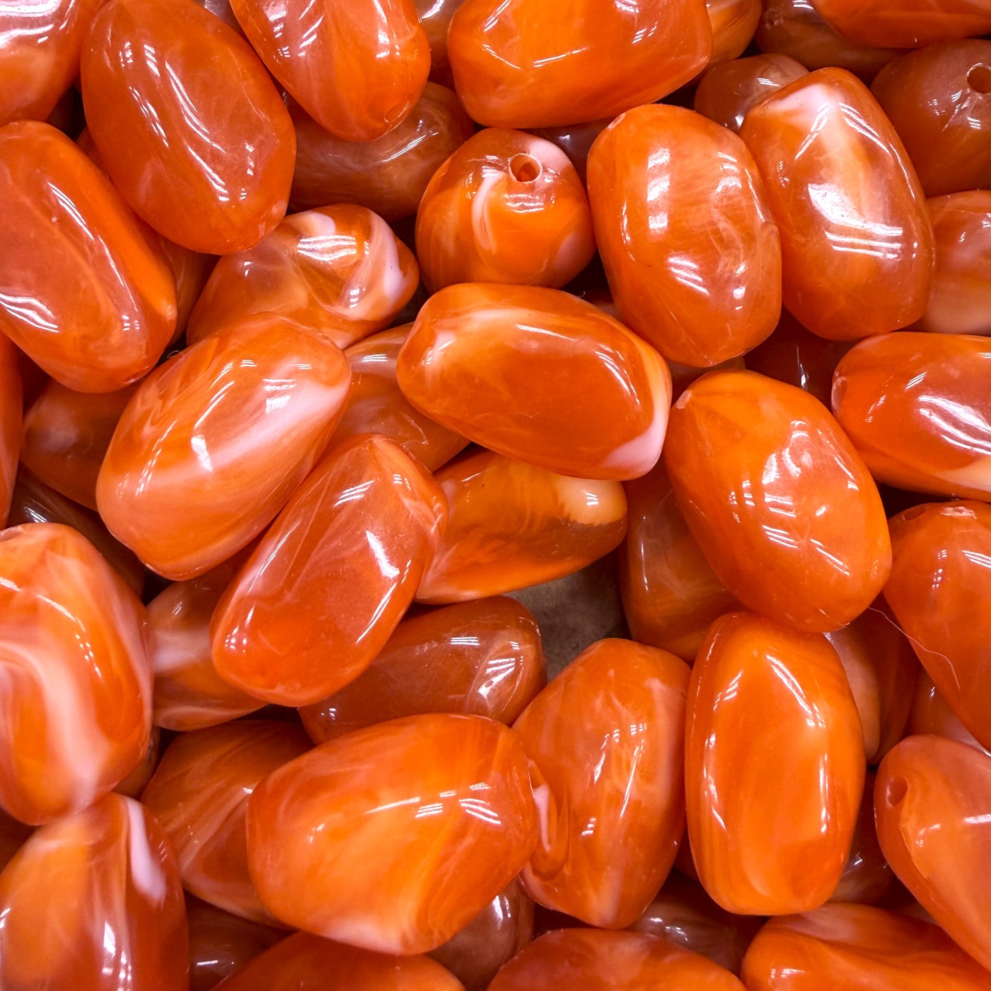 Nugget acryl kraal - oranje