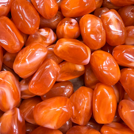 Nugget acryl kraal - oranje