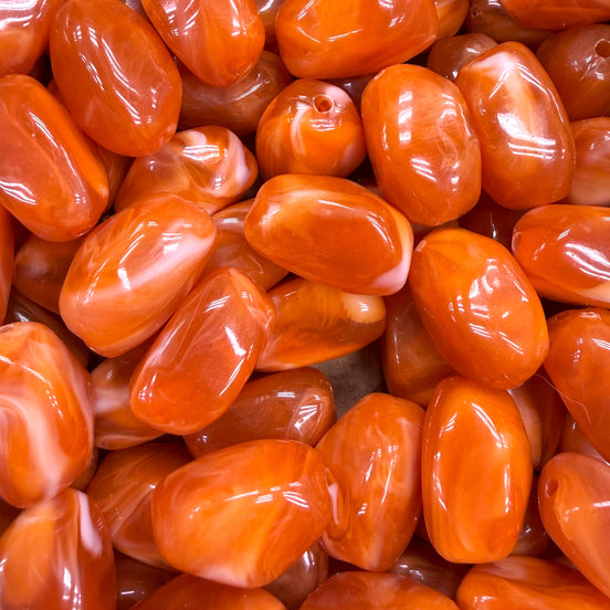 Nugget acryl kraal - oranje