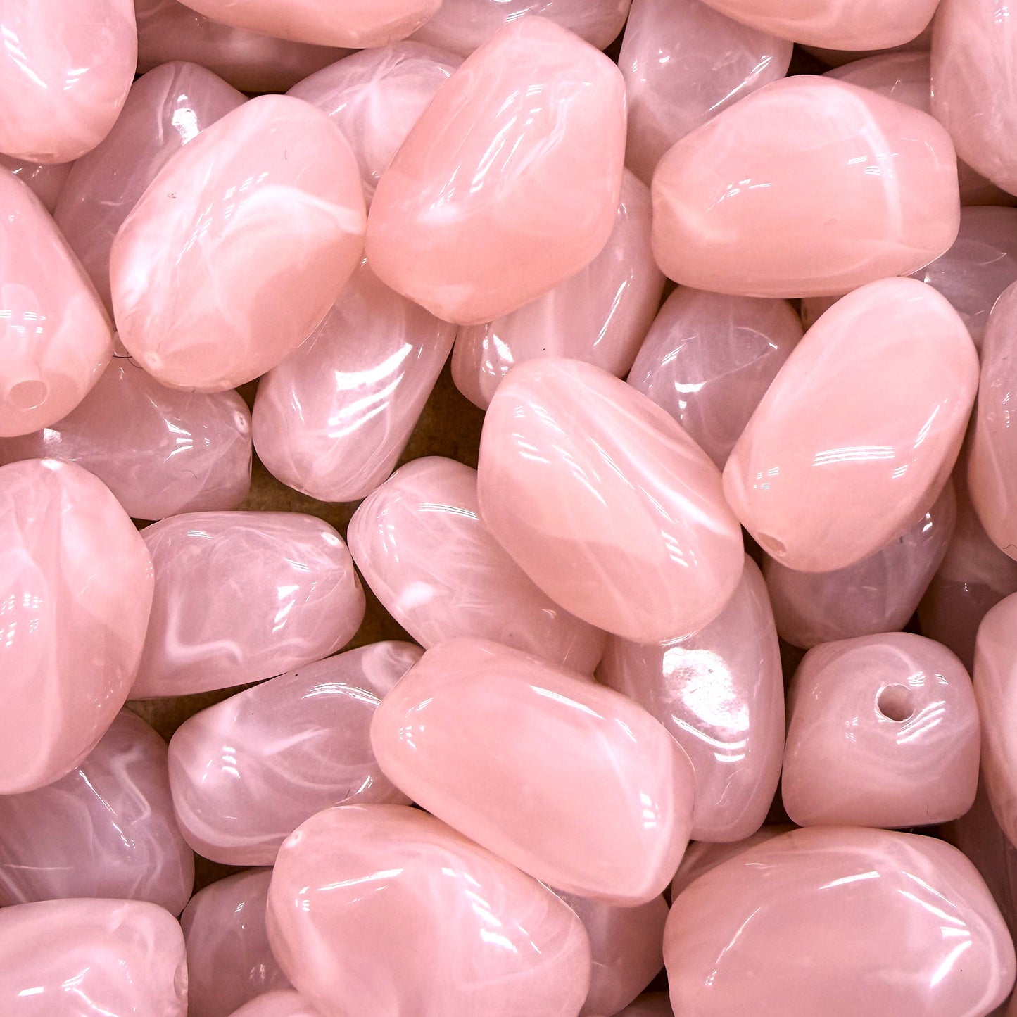 Nugget acryl kraal - licht roze