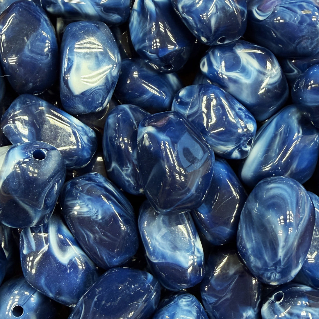 Nugget acryl kraal - navy blauw
