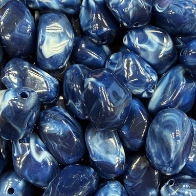 Nugget acryl kraal - navy blauw