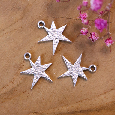 Bedel DQ zilver asymmetrische ster met hamerslag