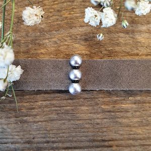 Schuiver 10 mm DQ zilver met 3 bolletjes