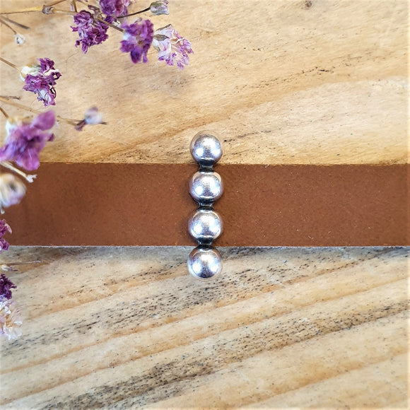 Schuiver 10 mm DQ zilver met 4 bolletjes