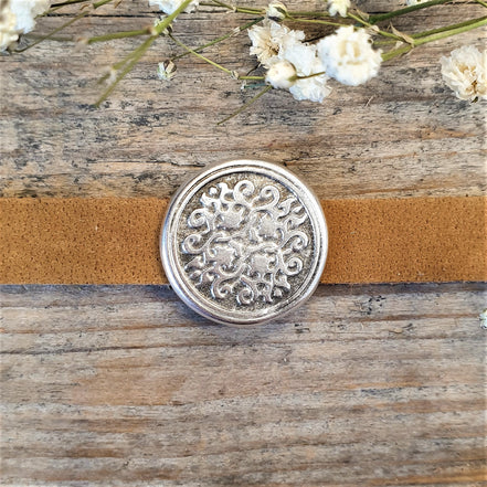 Slider 15 mm DQ silver with Arabic motif