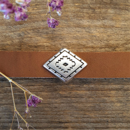 Schuiver 10 mm DQ zilver boho ruit