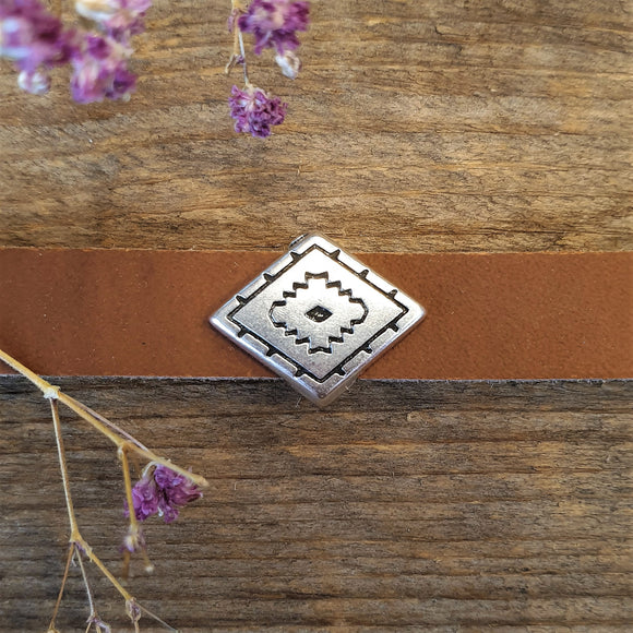 Schuiver 10 mm DQ zilver boho ruit