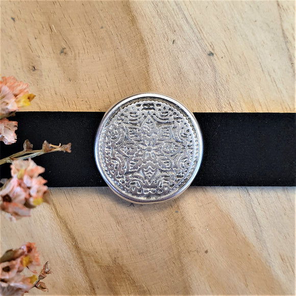 Schuiver 15 mm DQ zilver mandala