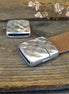 Flat leather 20mm magnetic closure hammered DQ silver