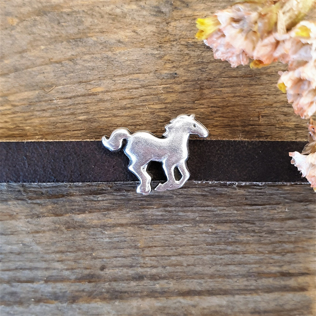 Slider 5mm DQ silber Pferd