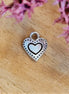 DQ silver charm small heart with dots