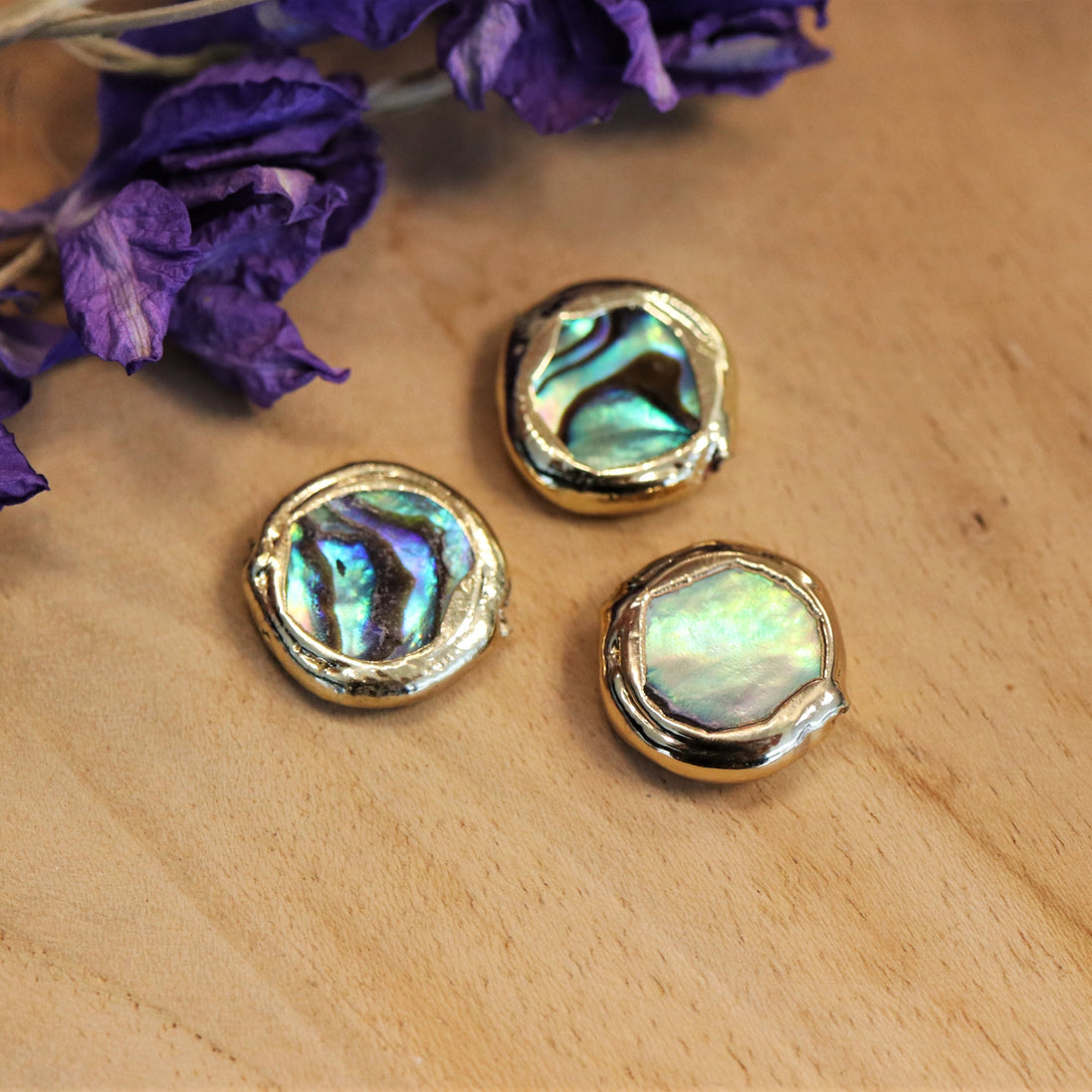 Abalone schelp met vergulde gouden rand