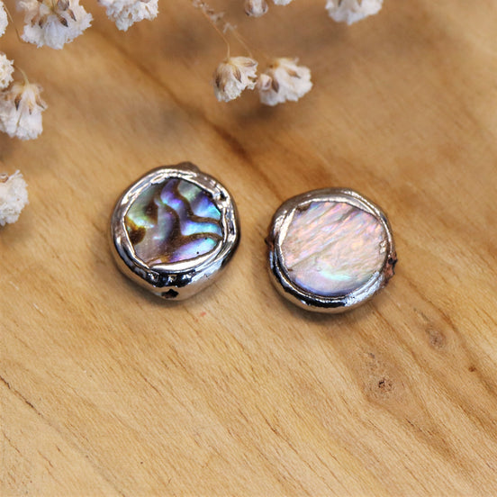 Abalone schelp met vergulde zilveren rand