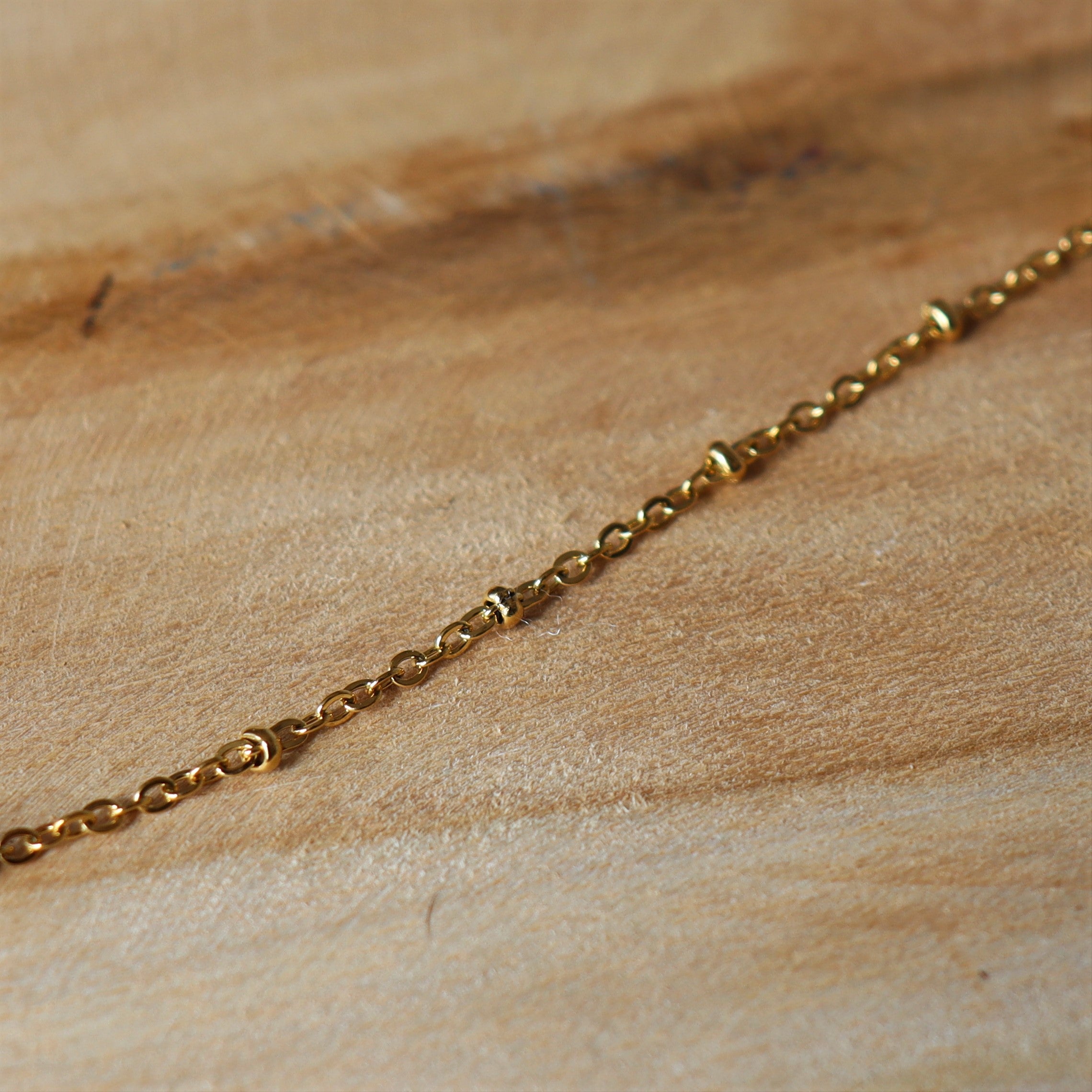 Stainless steel ketting goud - bolletjes