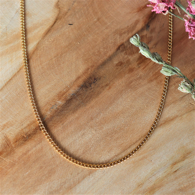 Stainless steel ketting goud - schakel