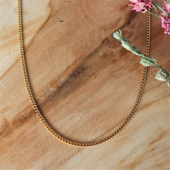 Stainless steel ketting goud - schakel