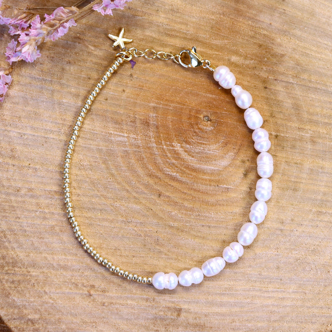 Miyuki bracelet with pearls