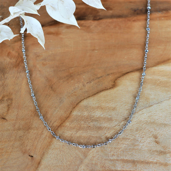 Stainless steel ketting zilver - bolletjes