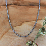 Stainless steel ketting zilver - schakel